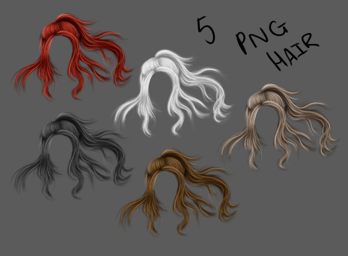 Blowing Hair PNG 5 Colours - Etsy