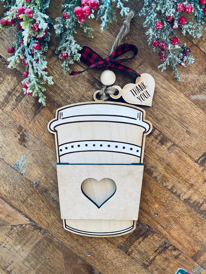 Coffee Cup Gift Card Holder Ornament SVG Starbucks Gift Card Etsy