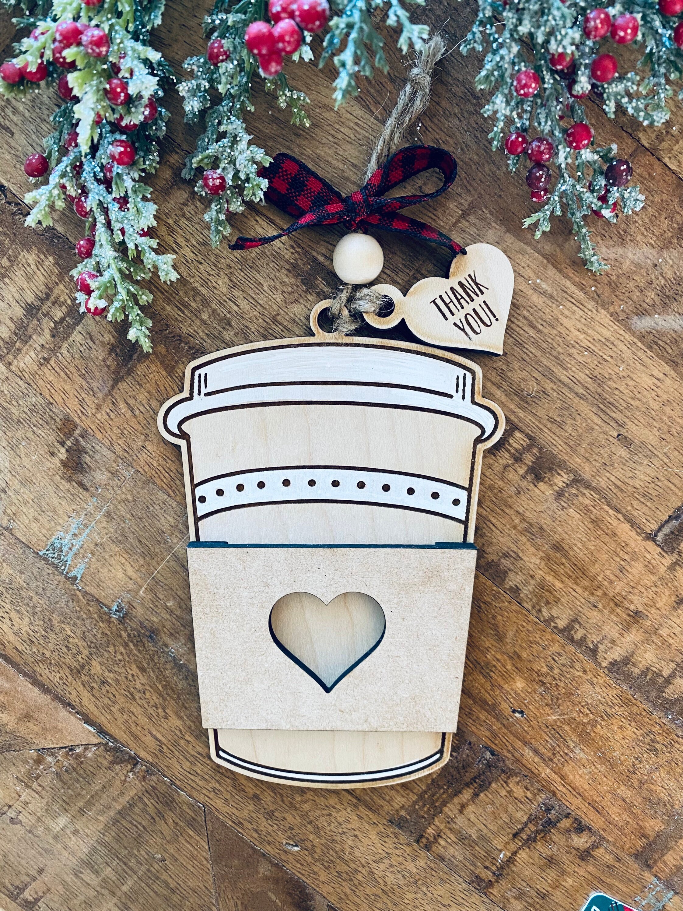 Coffee Cup Gift Card Holder Ornament SVG Starbucks Gift Card Etsy