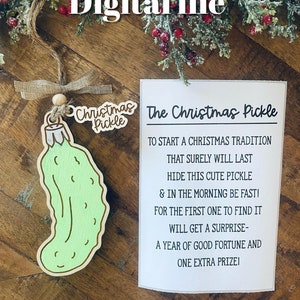 Christmas Pickle Ornament SVG Money Holder Ornament Digital Download Laser File White Elephant Gift Christmas Tradition Ornament image 1