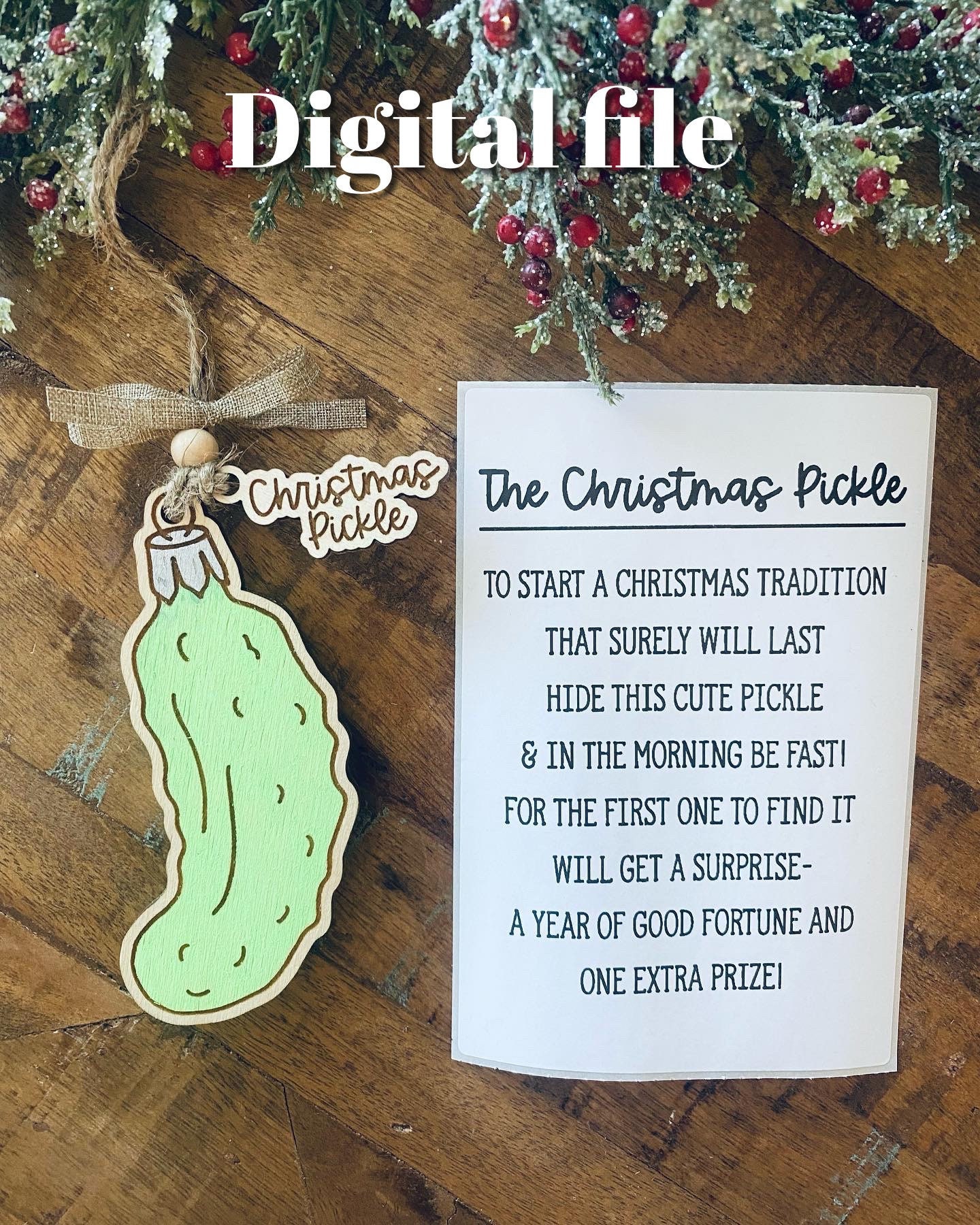 printable christmas pickle - etsy