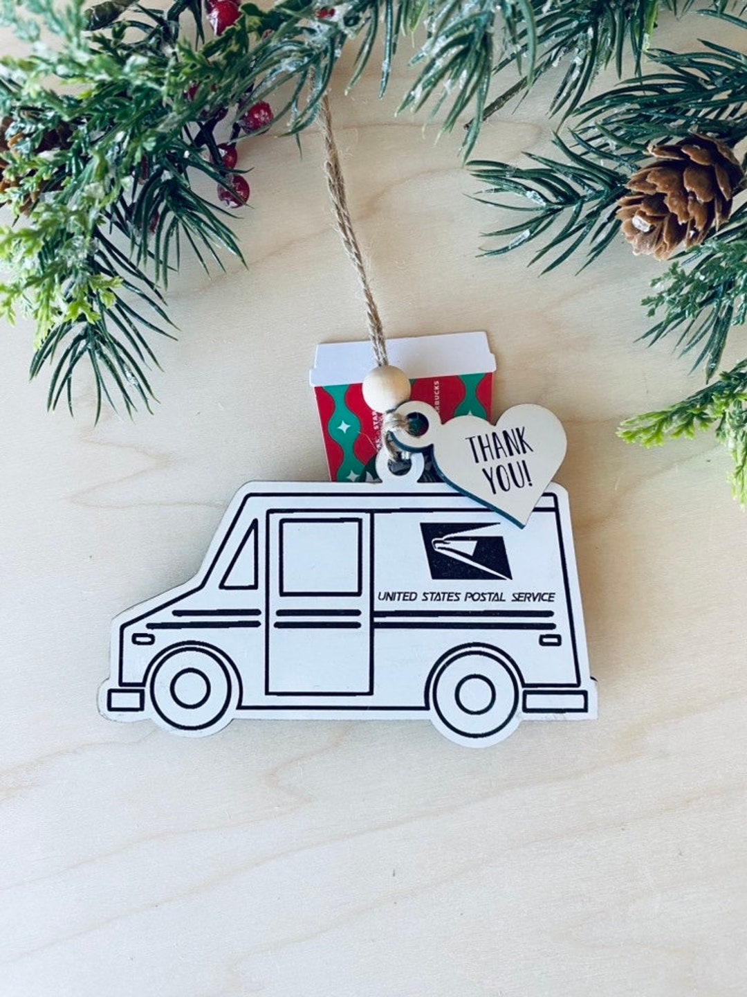 Gift Card Holder Ornament USPS Truck Mail Truck Ornament Etsy