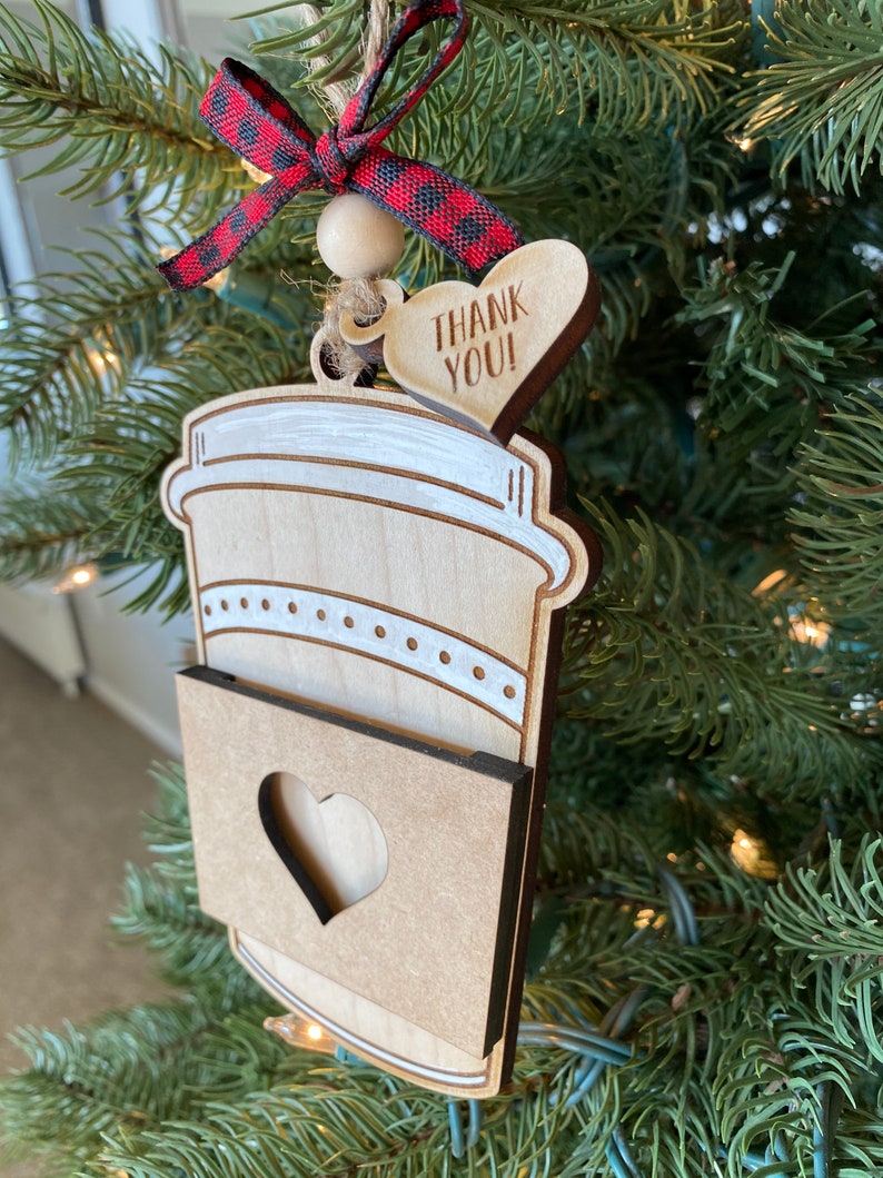 Coffee Cup Gift Card Holder Ornament SVG Starbucks Gift Card Etsy