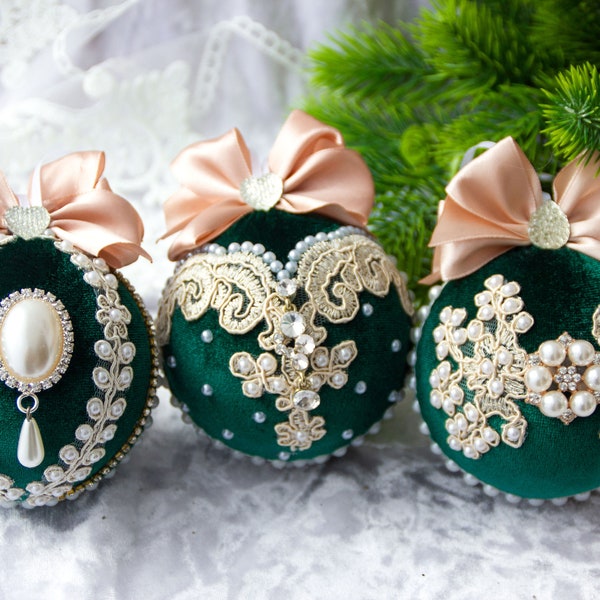 Emerald Christmas Ornaments Etsy