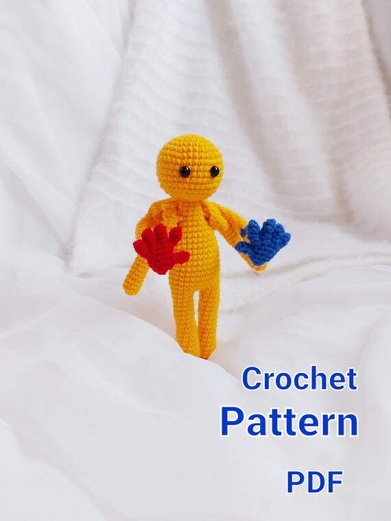 I made the Poppy Playtime Grabpack for my son : r/crochet