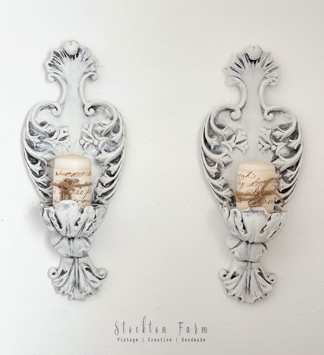Wall Hanging Candle Holder Pair Etsy