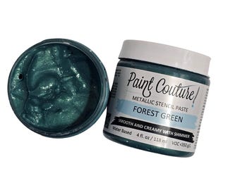 Forest Green Metallic Stencil Paste – Paint Couture | Water-Based