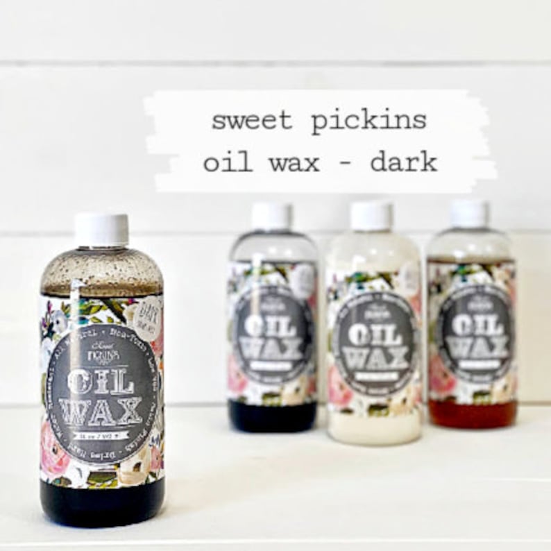 Dark Oil Wax - Sweet Pickins | Brown Furniture Finish, Natural Non-Toxic Low VOC, Satin or High Shine, Indoor Use