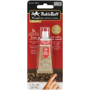 Amaco Gold Leaf Rub ’n Buff Wax Finish | 0.5oz Metallic Wax for DIY