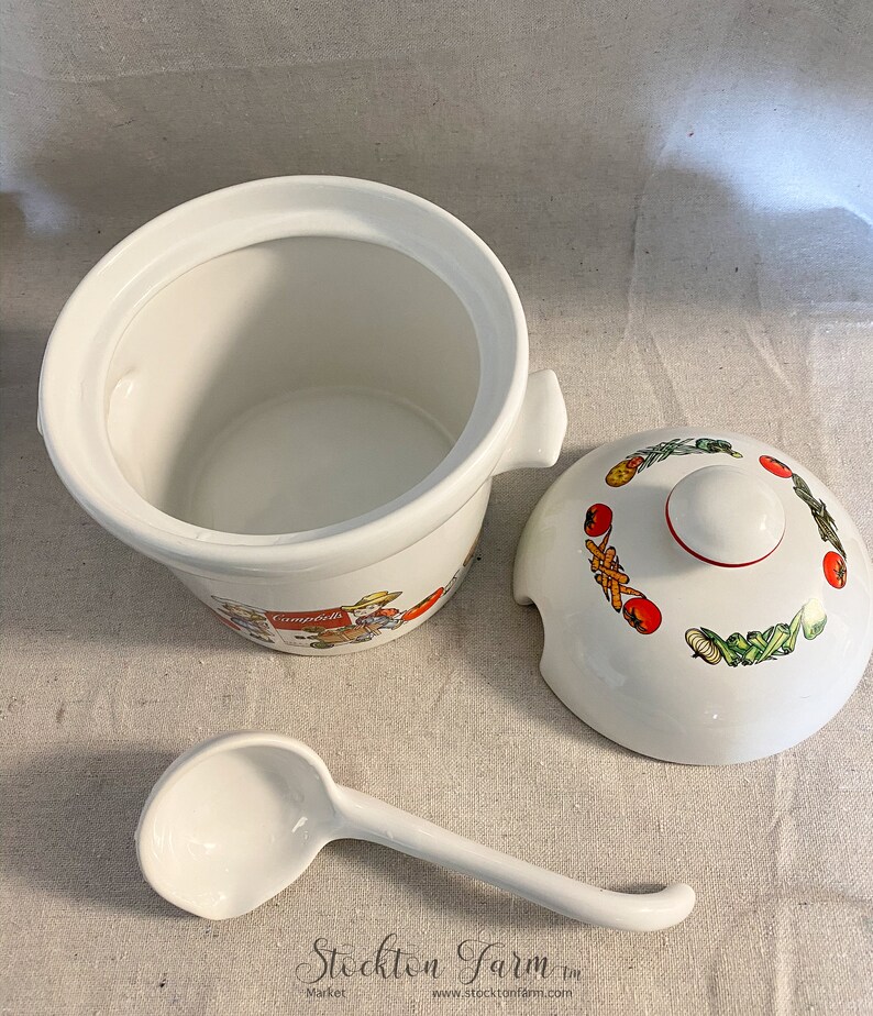 Vintage 1990 Campbell's Soup Tureen with Ladle and 3 Bowls Etsy