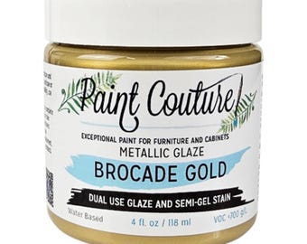 Brocade Gold Metallic Glaze - Paint Couture - Wood Stain & Topcoat