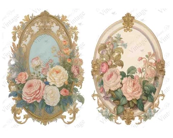 Rose Vignette A4 Rice Paper - JRV | 8.25" x 11.6" Floral Craft Paper