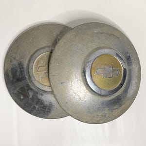 Vintage 1950s Chevy Dog Dish Hubcap Set | Chevrolet Metal Wheel Cover | Classic Car Part USA