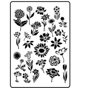 Flower Garden Stencil – JRV | 16.6&quot; x 11.5&quot; Reusable 15mil Mylar