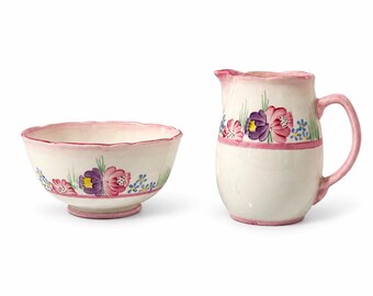 Vintage Sampson Smith Old Royal Open Cream & Sugar - London England