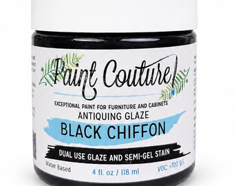 Black Chiffon Antiquing Glaze by Paint Couture - Wood Stain & Topcoat