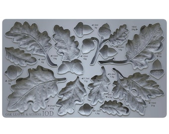 IOD Oak Leaves & Acorns Decor Mould – Iron Orchid Designs | 6x10 Silicone