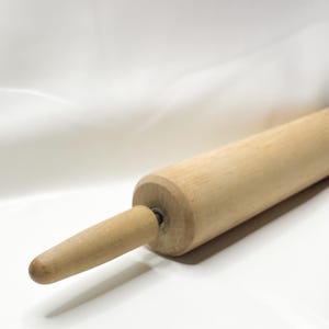 Vintage Solid Wood Rolling Pin | 16.5&quot; Classic Kitchen Tool | Rustic Farmhouse Baking Decor