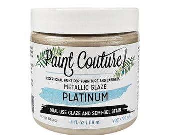 Paint Couture Platinum Metallic Glaze and Wood Stain Furniture Finish