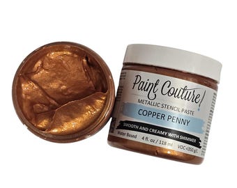 Copper Penny Metallic Stencil Paste – Paint Couture | Water-Based