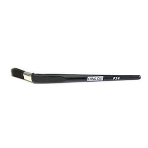 May include: A black angled paint brush with a silver ferrule and black handle. The handle has the text "CLING ON!" and "P24" printed on it.