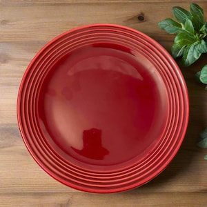 Vintage Bauer Pottery Monterey Burgundy Dinner Plate | California USA | 1936–1945
