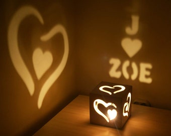 Personalized lantern magic box romance gift couple girlfriend boyfriend first anniversary gift names beloved person candle light letters