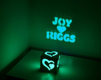 LED-Lampe mit benutzerdefinierten Text, Projekte Nachricht, Magic Holzkiste Lampe mit Fernbedienung, Herzstück, personalisierte Wandleuchter