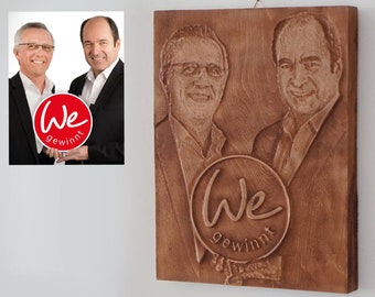 Personalized 3D Wood Carving Portrait: Custom Photo Relief Gift