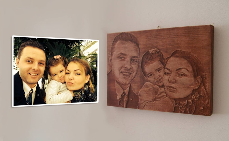 Sculpture sur bois personnalisée Portrait de famille en bois 3D photo gravée personnalisée pour anniversaire de mariage, cadeau spécial d'anniversaire image 4