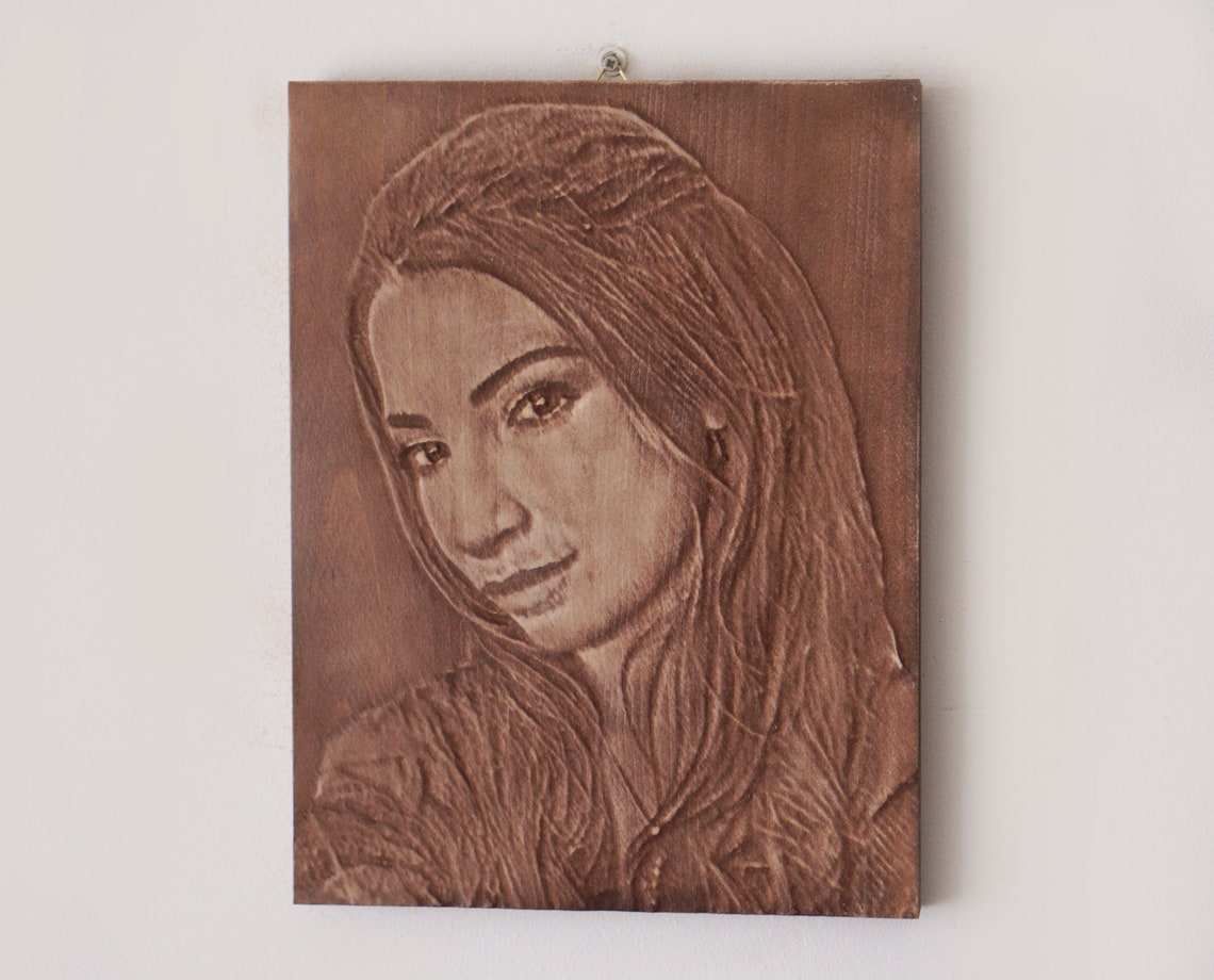 Custom Wood Carving Custom Photo Custom Message Wood Etsy