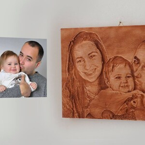 Sculpture sur bois personnalisée Portrait de famille en bois 3D photo gravée personnalisée pour anniversaire de mariage, cadeau spécial d'anniversaire image 9