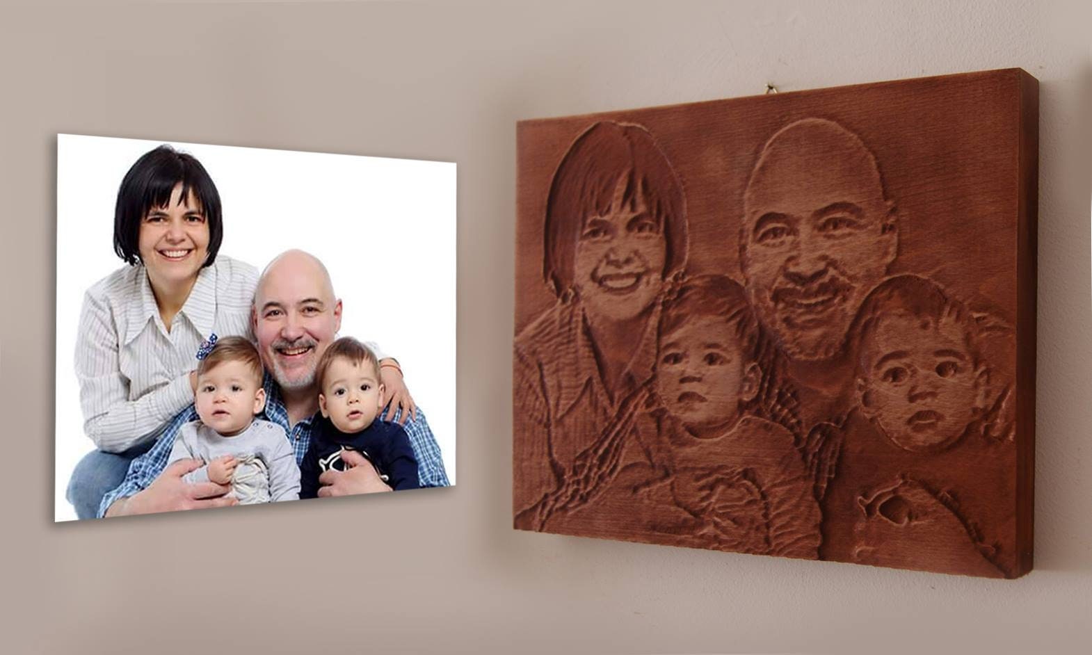 Custom wood carving personalized engraved Family wood Portrait Etsy