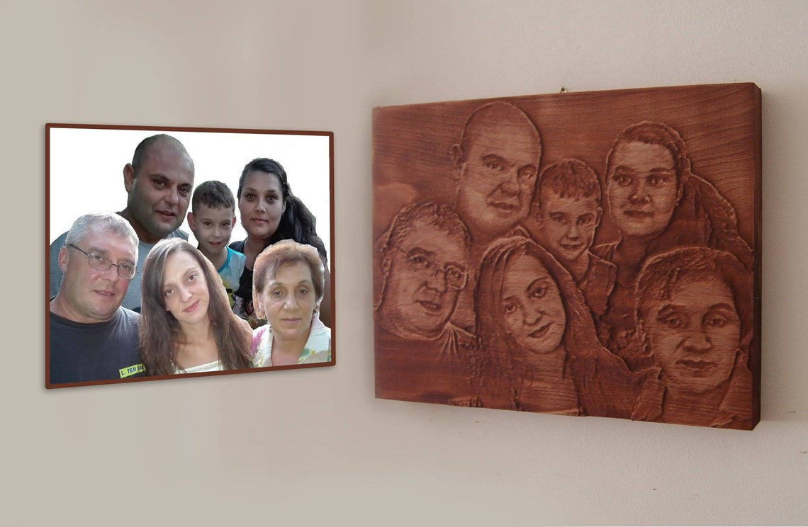 CUSTOM Wood Carving 3D Family Wood Portrait Personalized Etsy