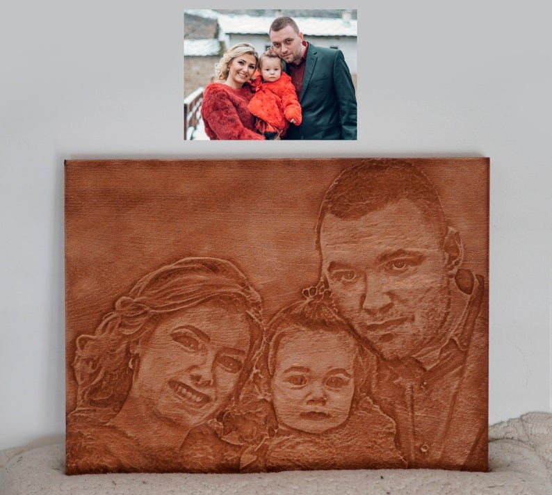 Wooden carving of your own Picture wood carving engraving of portraits make your own customized woodcarving for the wall wood relief image 3