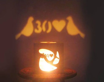 Anniversary Gift, initials or symbols projected on the wall, Unique Gift Men Woman, Personalized, Romace, Candle Light, Magic Lantern Box