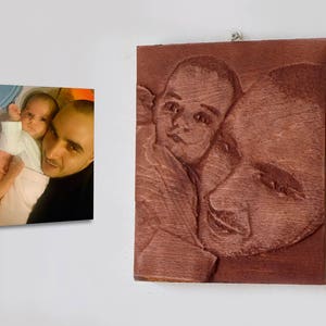 Wooden carving of your own Picture wood carving engraving of portraits make your own customized woodcarving for the wall wood relief image 7