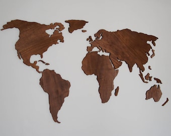 Mappa del mondo in legno per la decorazione della parete, design artistico in legno per appendere la parete, grande mappa del mondo, mondo nella tua casa, pannello a parete