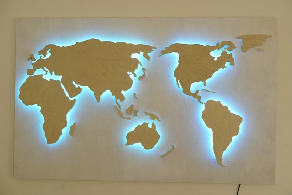 Light up world map wall hanging deals