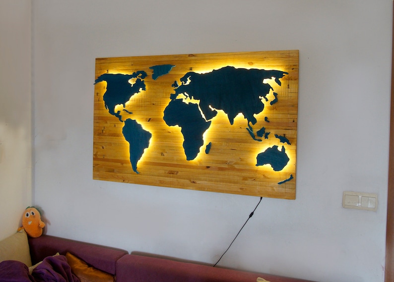 recycled art with LED lights