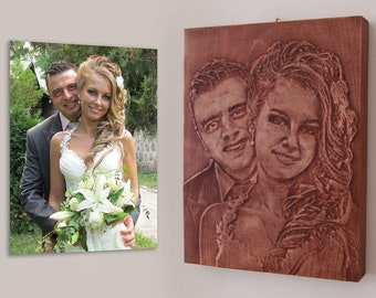 Father's day gift idea, Family portrait wood carving - couple portrait make your own customized wood carving for wall hanging