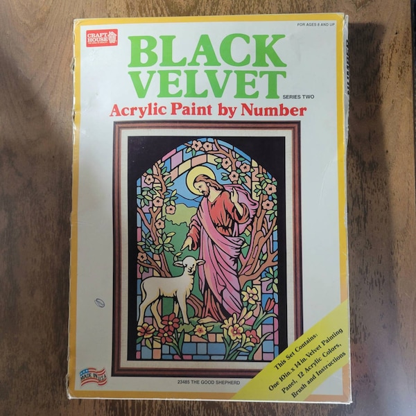 Vintage Black Velvet Paint by Number Etsy