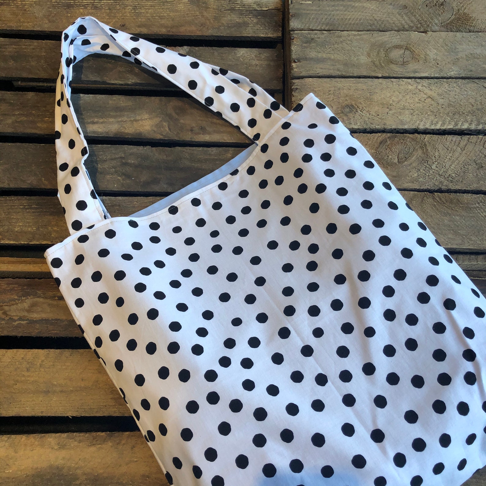 Reversible lightweight spotty tote bag Etsy