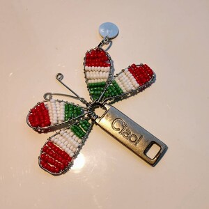Ciao! Bandiera italiana libellula Zipper Pull a sospensione