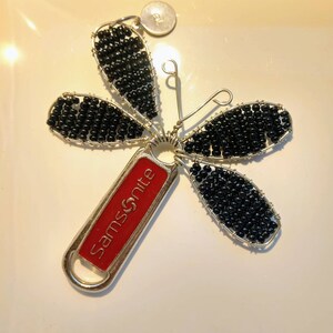 Black and Red Dragonfly Luggage Zipper Pull Pendant