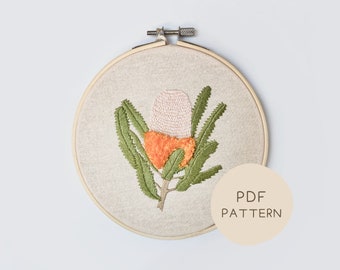 Banksia PDF Embroidery Pattern | Australian Embroidery Designs