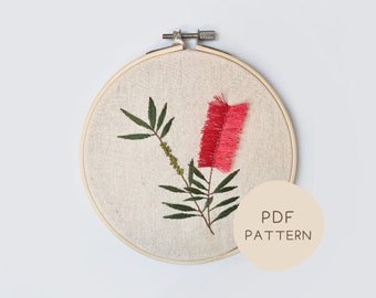 Bottlebrush PDF Embroidery Pattern | Australian Embroidery Designs
