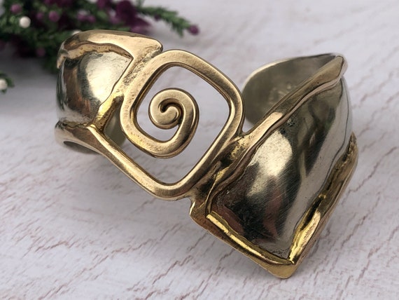 Sterling Silver and Gold Cuff Bracelet.