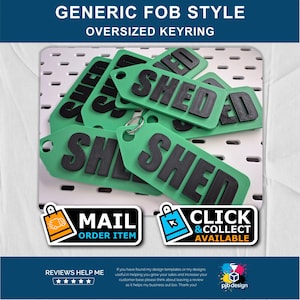 Large Oversized SHED Keyring for those are Always Misplacing The Key - 3D Printed Gift Item