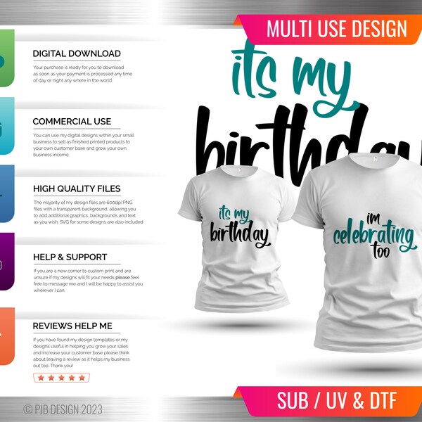 Twins Birthday Shirts - Birthday Celebration Digital Design - 600dpi PNG and SVG - Twin Birthday Celebration Shirts - Commercial USe